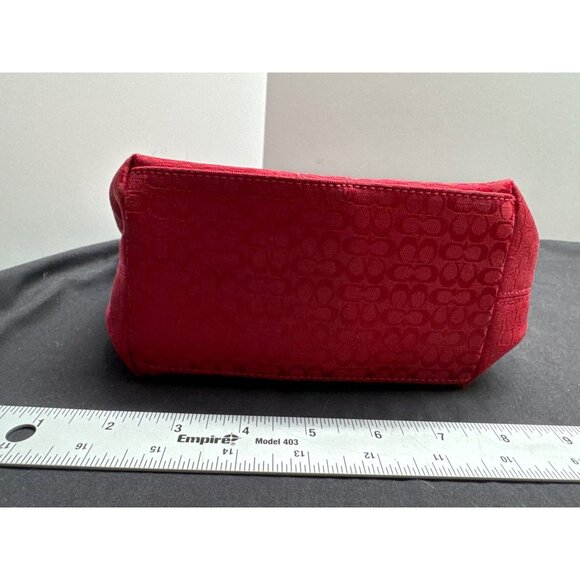 Coach Soho Signature Red Mini Tote Bag With Zipper & Detachable Tag - Picture 6 of 10